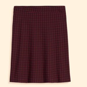 Deandra, Aline, textured skirt, size Large, fitted, Merlot and Black check